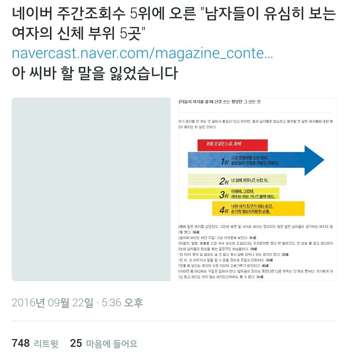 남자들이 유심히 보는 여자의 신체 부위 5곳.twt | 인스티즈