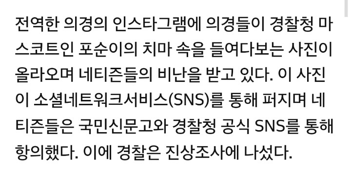 의경들이 여자경찰 포순이 치마 속 들여다보네...SNS사진 말썽 | 인스티즈