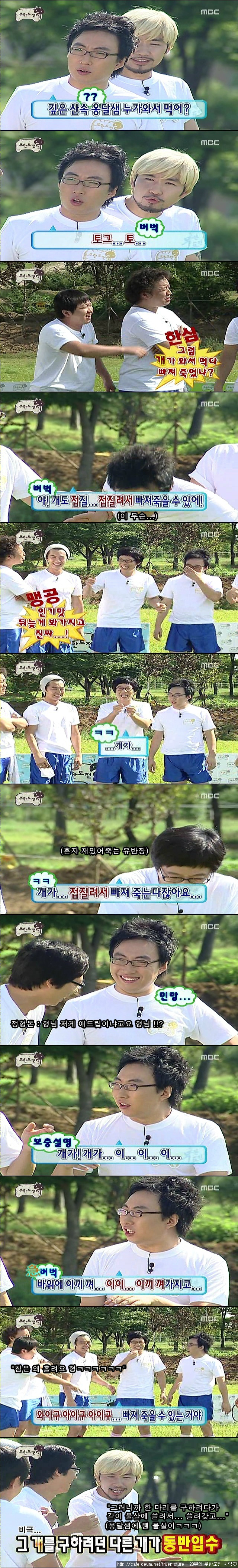 [무한도전] 다리 접질린 개와 구하다 같이 빠진 개.jpg | 인스티즈