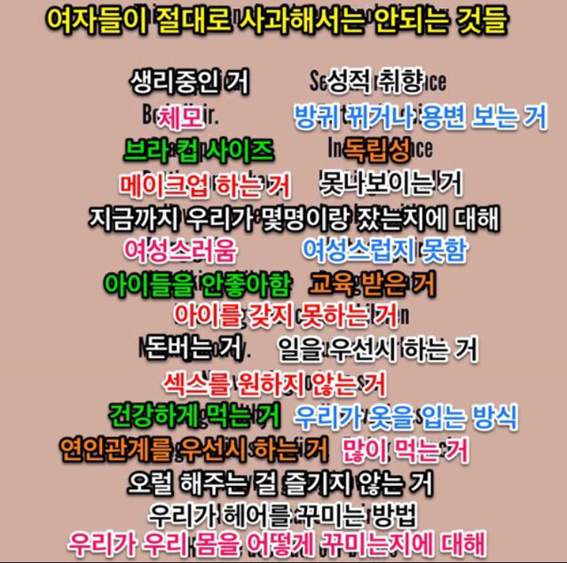 여자들이 절대로 사과해서는 안되는 것들.jpg | 인스티즈