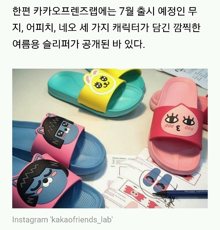 여자들 취향저격 하는 카카오 슬리퍼 | 인스티즈