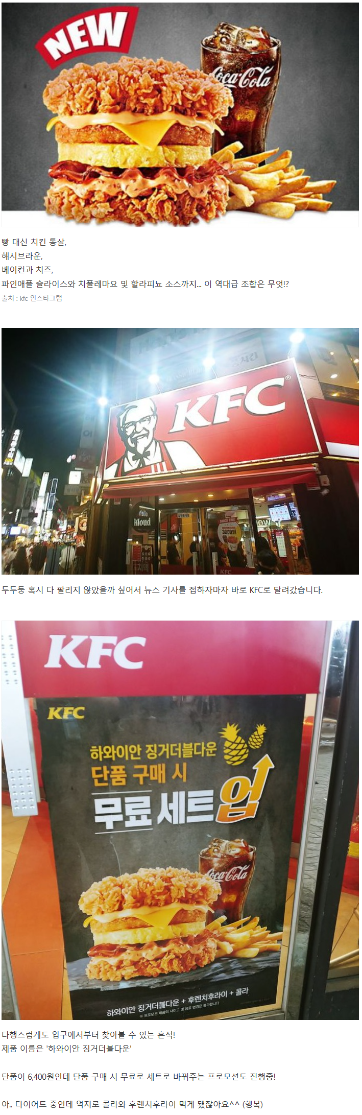 역대급 조합 신상이라는 KFC 버거 먹어보니.. | 인스티즈