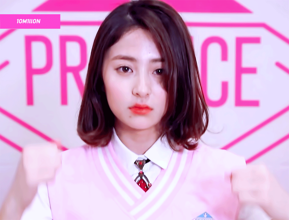 프듀48 연생들이 뽑은 비주얼 3등 허윤진.gif | 인스티즈