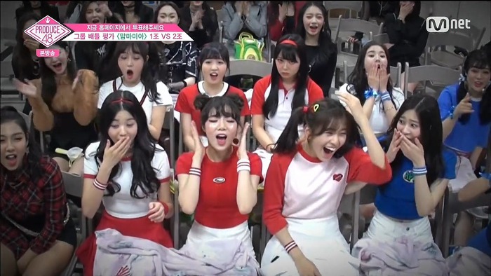 [프듀48] 맘마미아 1,2조 무대에 대한 연습생 리액션.jpg | 인스티즈