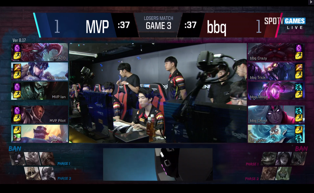 [LOL] 2019 롤챔스 스프링시즌 승강전, 패자전(5판 3선승)"MVP vs BBQ"- 3세트 결과 | 인스티즈