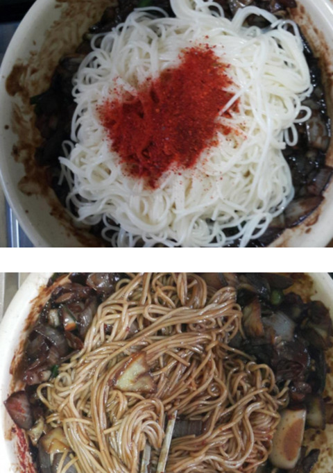 흙수저갤러의 옆집에서 다먹고 내놓은 짜장면 재활용(비위상함) | 인스티즈